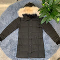 Color: Blue/Red Label - Size: XL - Women long Puffer Coat Down Jacket Femme Outdoor Jassen Outerwear Real Coyote Fur Designer Warm Hooded Windproof Waterproof Padded Thicken Coat Hiver Parka