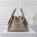 Color: Cop20 40x30cm - New Winter Large Capacity Shoulder Bucket Luxury Underarm Soft Suede Tote Drawstring Closure Designer Weekend Bag 10A quality