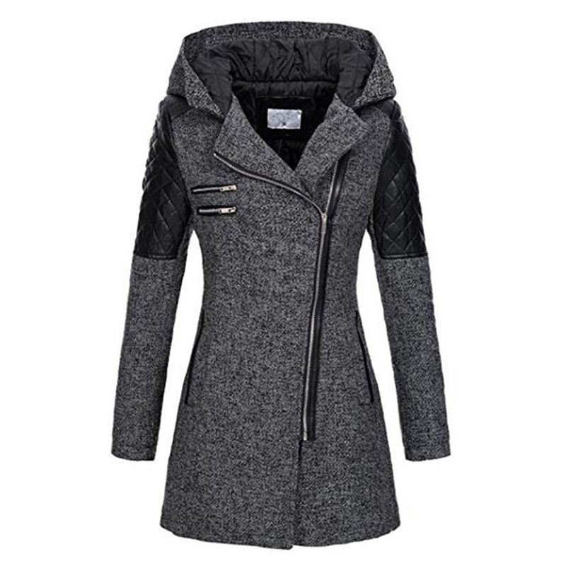 Color: Grey, Size: S - Woolen trench coat