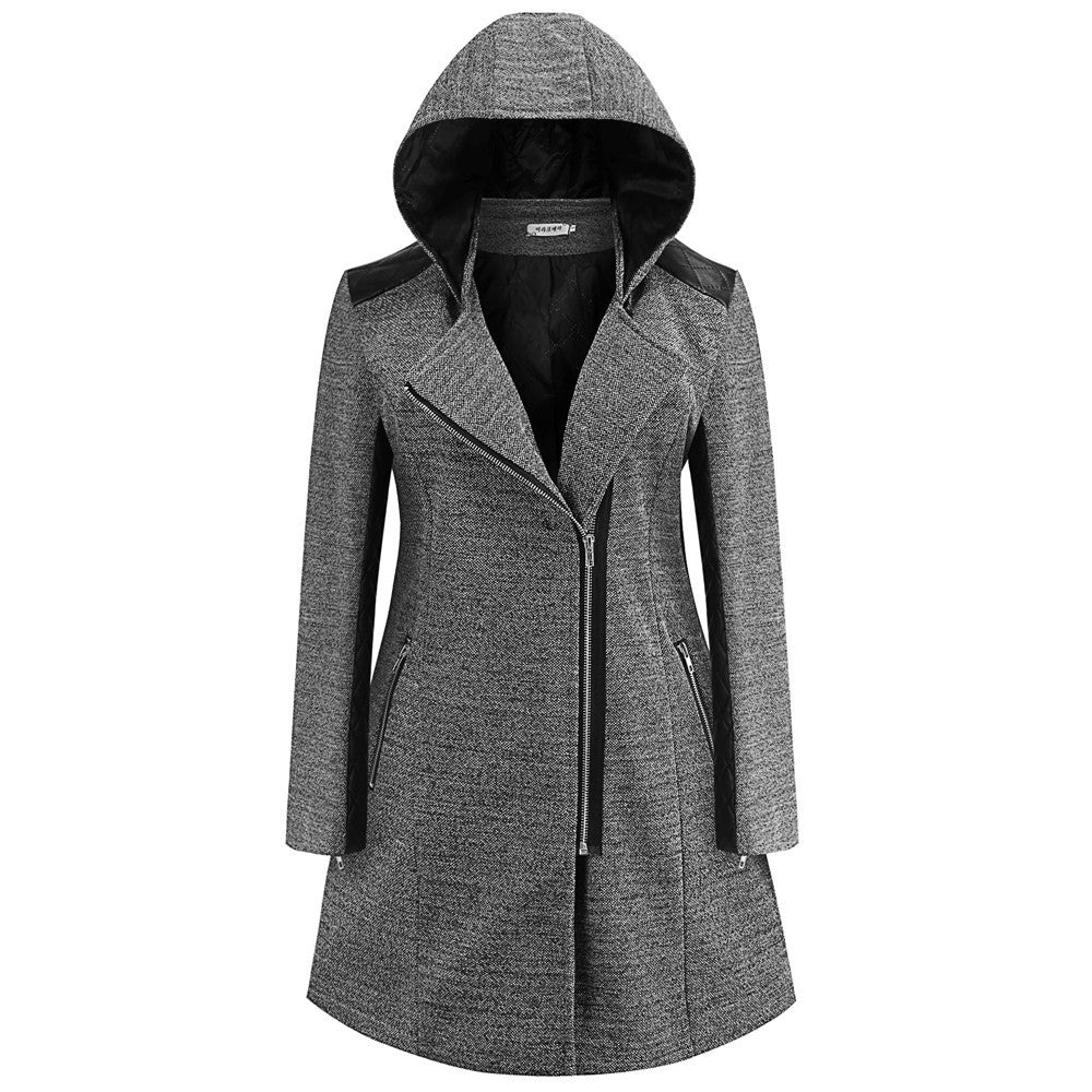 Color: Grey, Size: S - Woolen trench coat