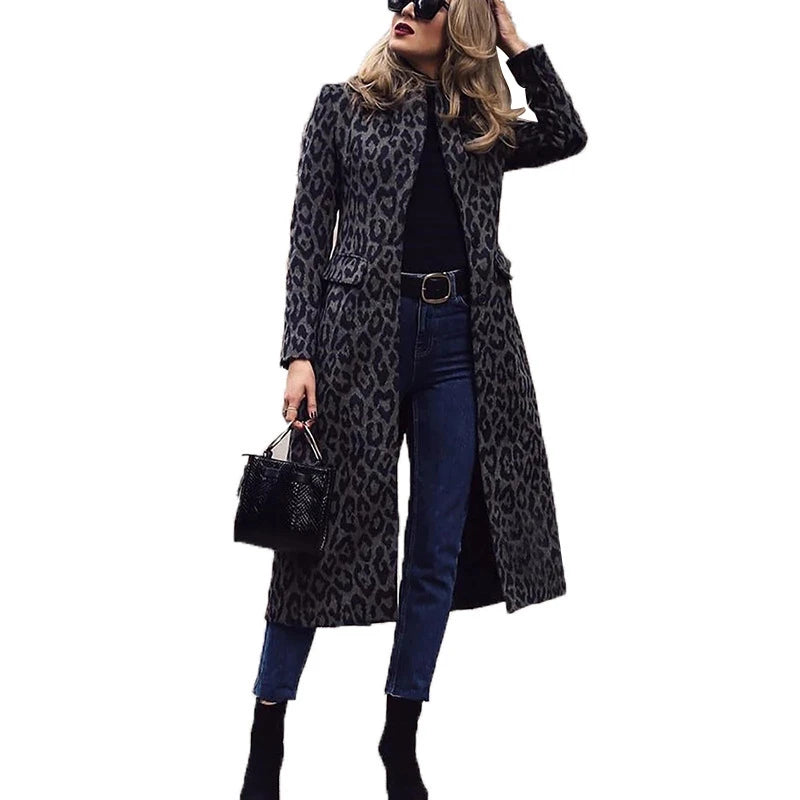 Leopard Print Mid-length Coat