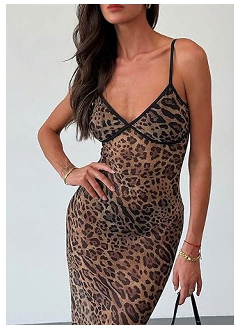 Leopard Print Slip Dress