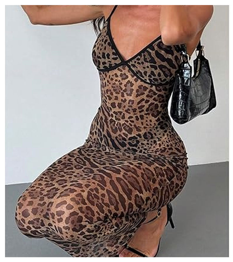 Leopard Print Slip Dress