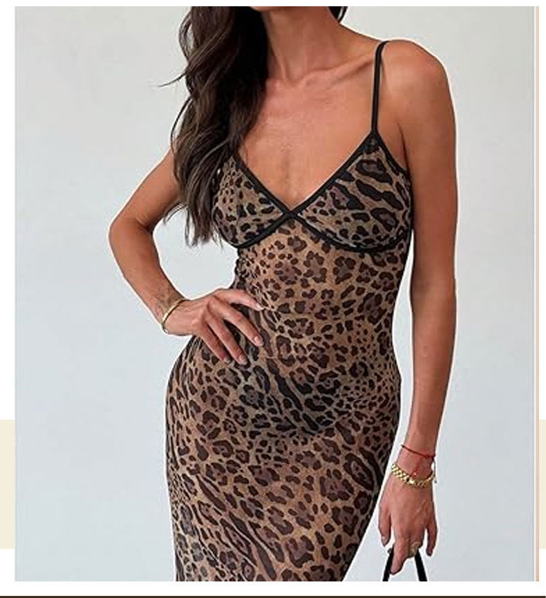 Leopard Print Slip Dress