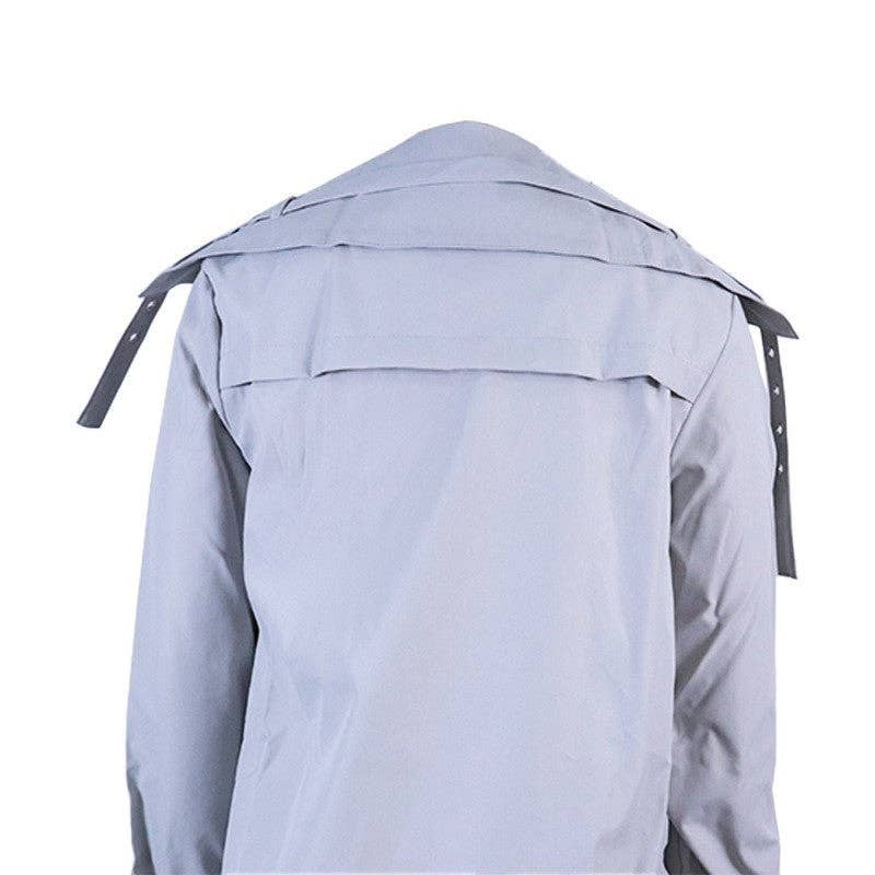 Solid Color Casual Large Lapel Mid-Length Trench Coat: LIGHT GRAY / XL