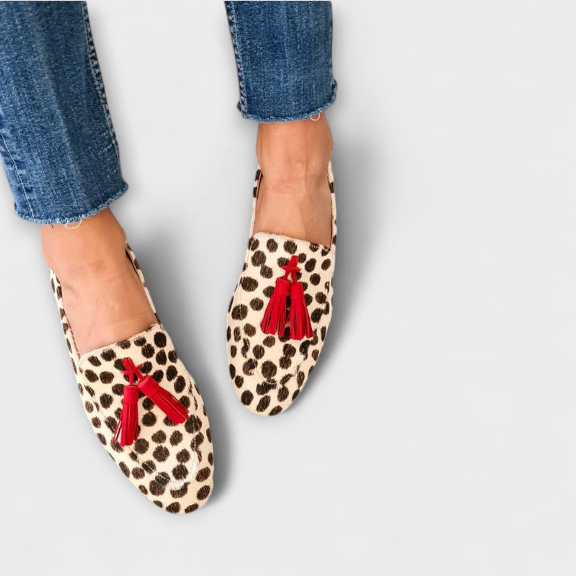 Color: White Leopard Print, Size: 39 - Casual Flat Leopard Print Pumps Women