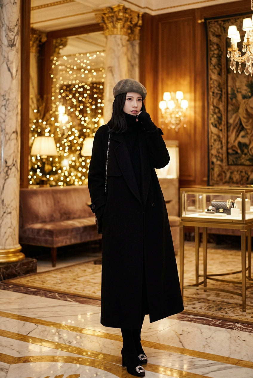 Woolen Coat Women's Mid-length Woolen Coat Ins
