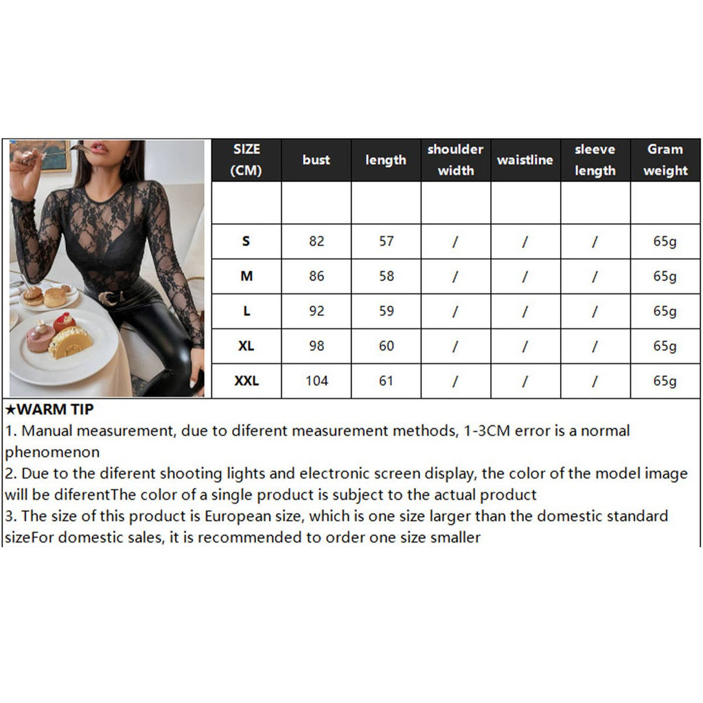Single-layer lace slimming round-neck top: BLACK / (M) 1