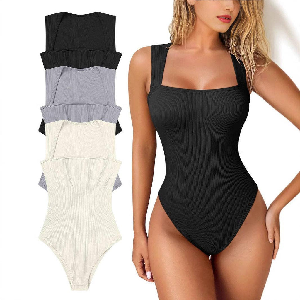 New Women's Slimming Bodysuit Sleeveless Tummy Control: ROSE RED