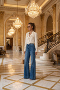 High Rise Bootcut Jeans - Retro Flare Denim Pants