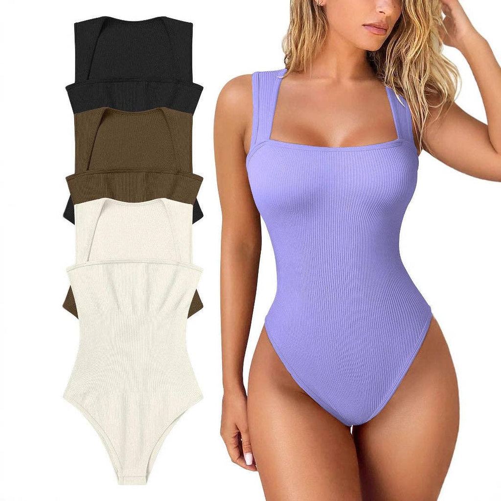 New Women's Slimming Bodysuit Sleeveless Tummy Control: ROSE RED