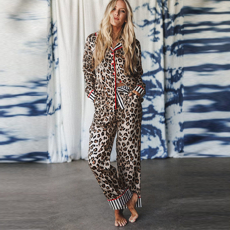 Women's Fashionable Leopard-Print Single-Breasted Multi-Button Suit
